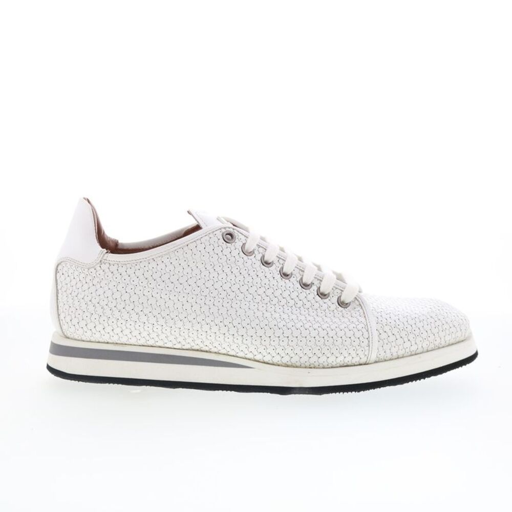 Mezlan Mens Leather Summer Luce Perforated White Shoes (NWT)